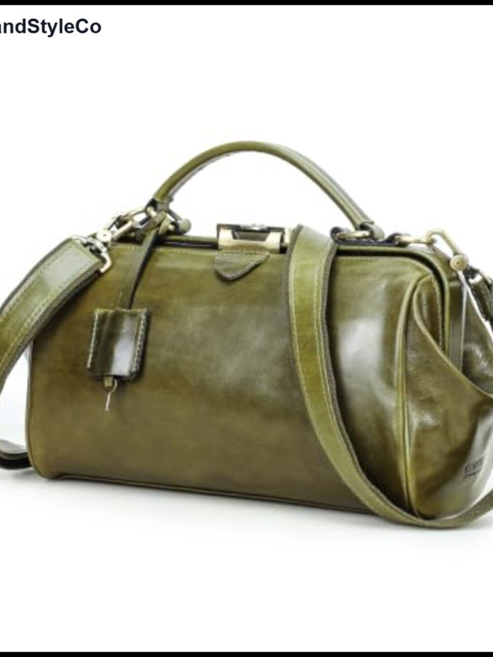 Vintage Full Grain Leather Doctor Bag Top Handle Handbag